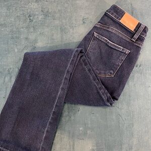 Paige dark blue denim Claudine ankle flare size 26